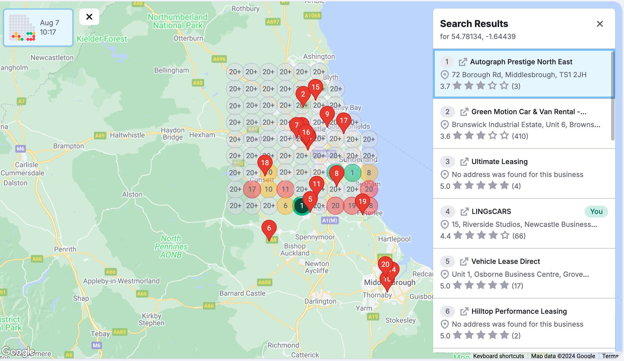 SEMRush Map Rank Tracker Autograph Prestige North East